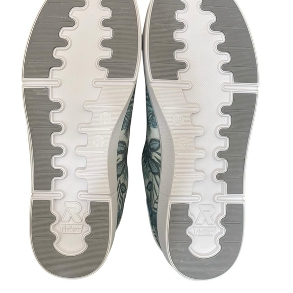Rieker White and Green Leaf Pattern Sneakers size 38(7-7.5 USA) - Picture 7 of 16